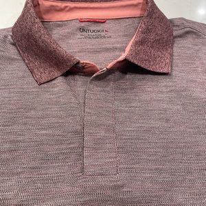UNTUCKIT Hannifer Burgundy Polyester/Spandex Short Sleeve Polo